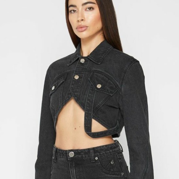 Manière de Voir Black Cropped Carpenter Jacket - Picture 5 of 9